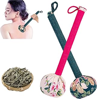 APSWUDR Mugwort Massage Hammer, Massage Tools Back, Shoulder & Body - Handheld Percussion Therapy Tool with US Design Patent, (Toffee Pink, Olive Green)