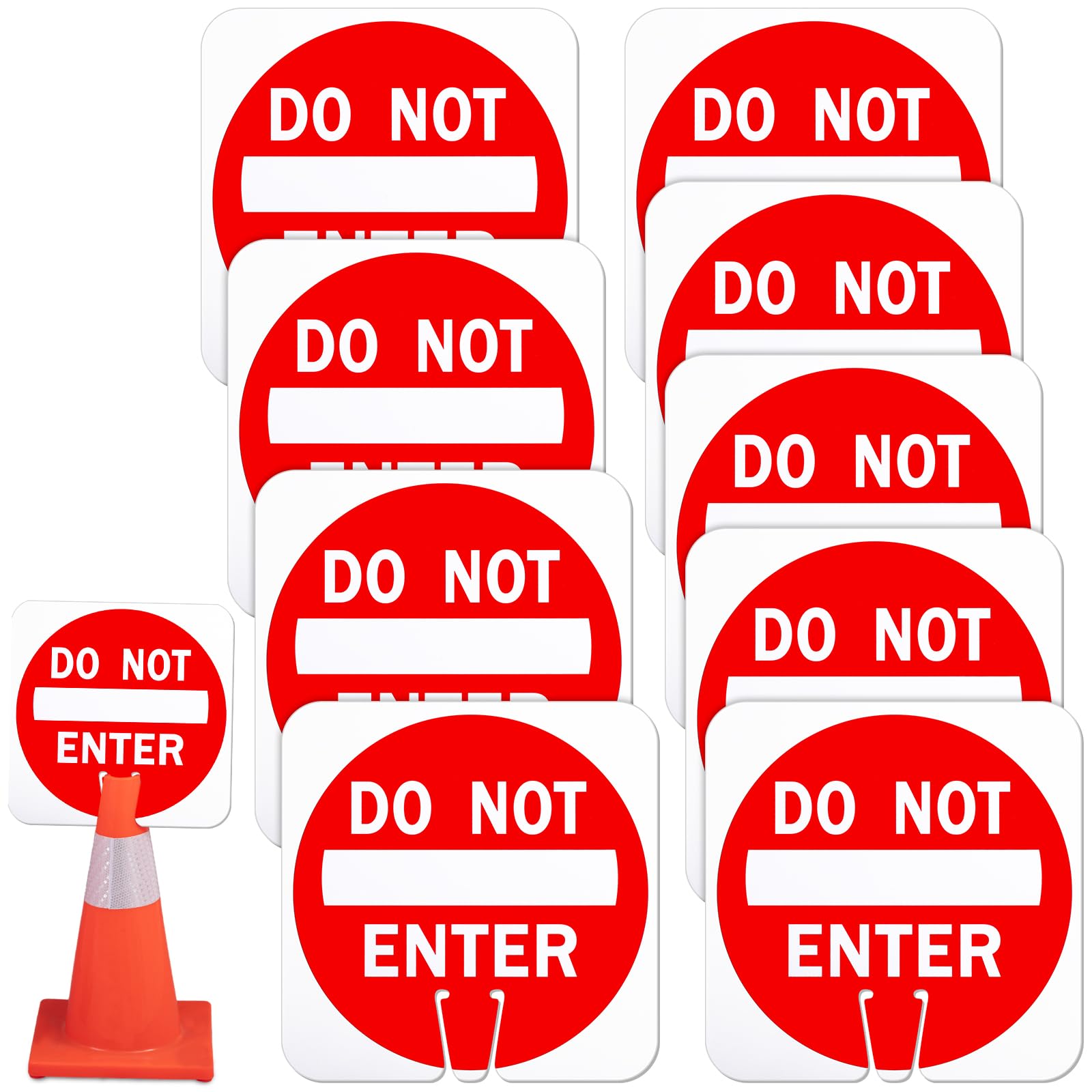 Geetery Do Not Enter Cone Traffic Sign, 12 x 12 Inches,6 Pack — Amazon image 9