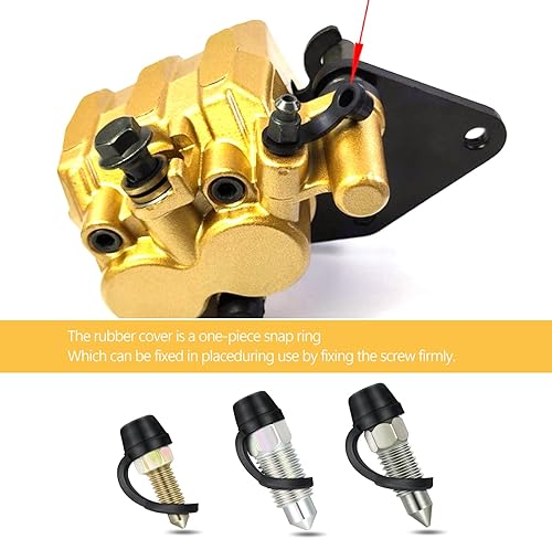 Miniatura 4 de 24 tapas de goma para purga de automóvil, tapa de tornillo de drenaje de bomba de freno de 0.315 pulgadas, cubierta antipolvo, tapa de purga de