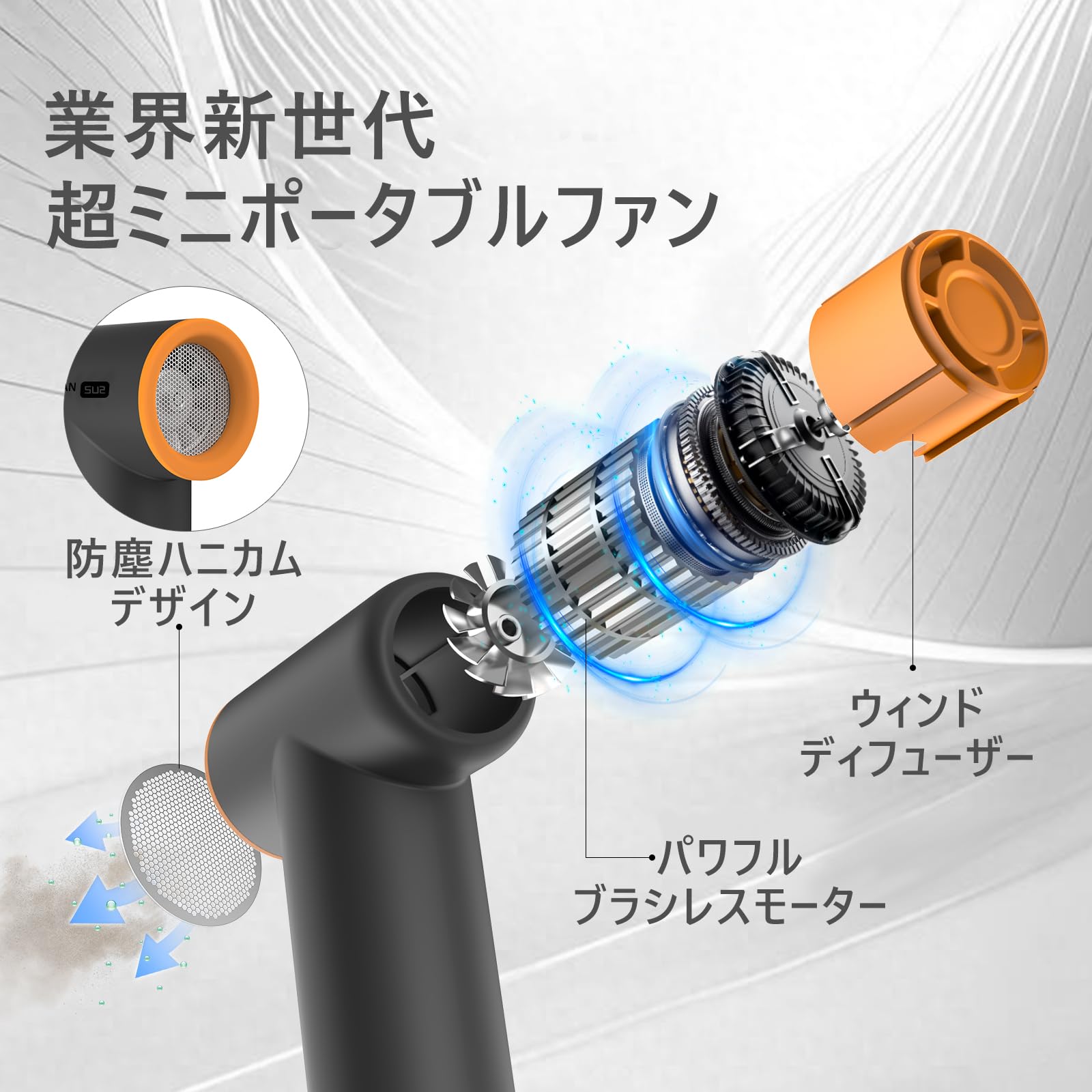 Amazon | 携帯扇風機【業界極小サイズ スーパーミニハンディファン