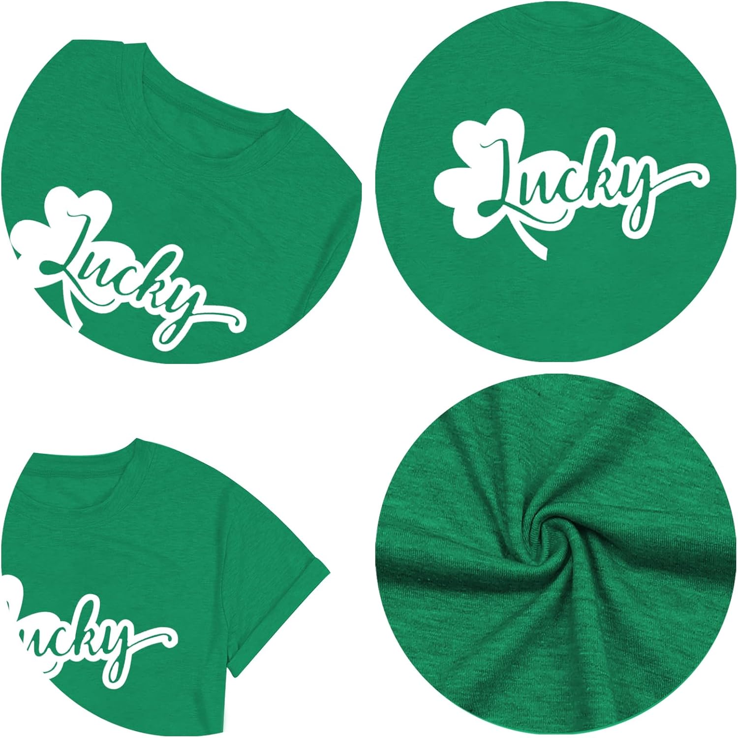 St Patrick's Day Shirt Women: Funny Lucky Irish Shamrock Paddy's Day T-Shirt Casual Crewneck Short Sleeve - Image 5