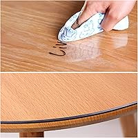 Vista 4 de Mantel de PVC transparente transparente para mesa de escritorio, protector de mesa, resistente al agua, de vidrio suave, tamaño personalizado 0.039