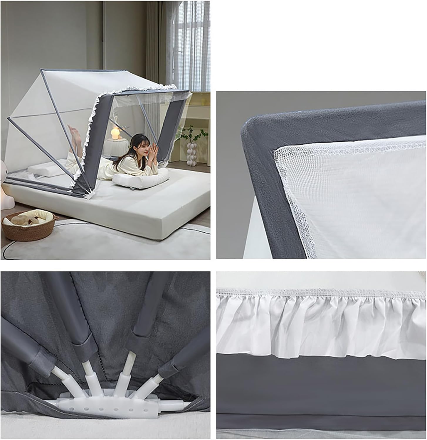 Mosquito Net Tent - Portable Lightweight Transparent Canopy Curtains, Folding Design for Outdoor Use, 80x190cm