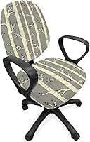 Vista 82 de Ambesonne Funda para silla de oficina en acuarela, selvas exóticas de Hawái, inspiradas en hojas verdes frescas y plantas tropicales, funda