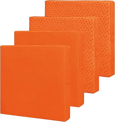 Miniatura 74 de Easy-Going Paquete de 4 fundas de cojín impermeables para patio de 27 x 25 x 5 pulgadas, fundas de cojín de repuesto antideslizantes para asientos