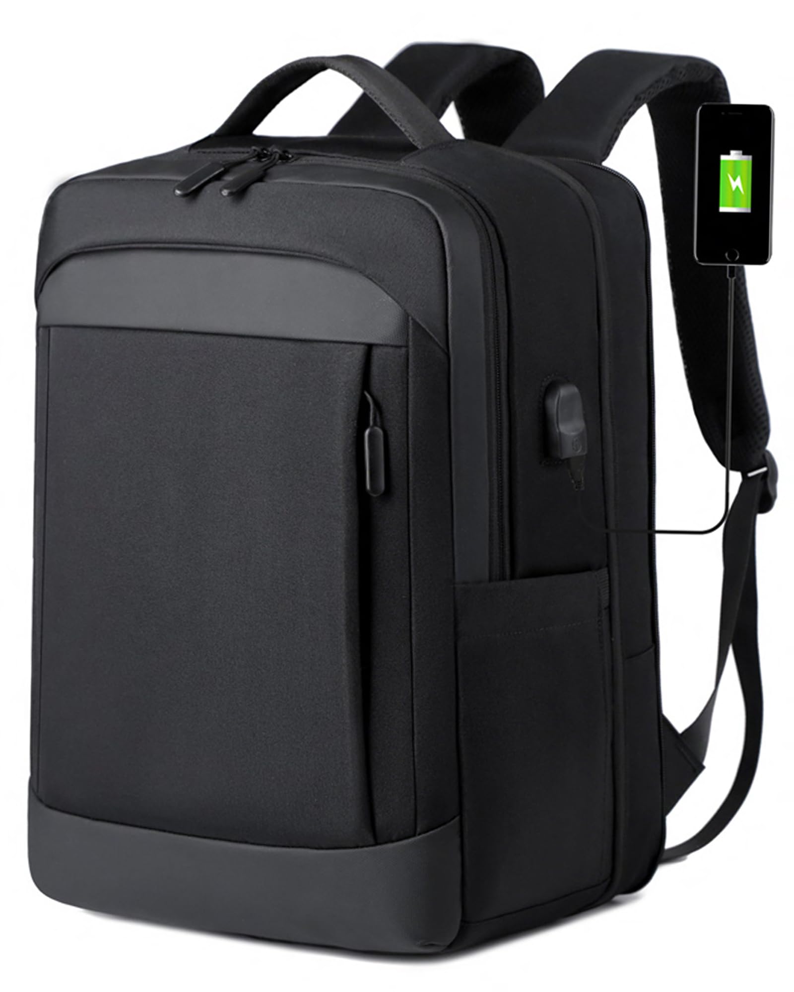 Kommodum - Zaino da Viaggio Porta PC Estendibile Valigia Borsa Bagaglio a mano Custodia Notebook fino ai 15.6 pollici con Ricarica USB per Lavoro Scuola