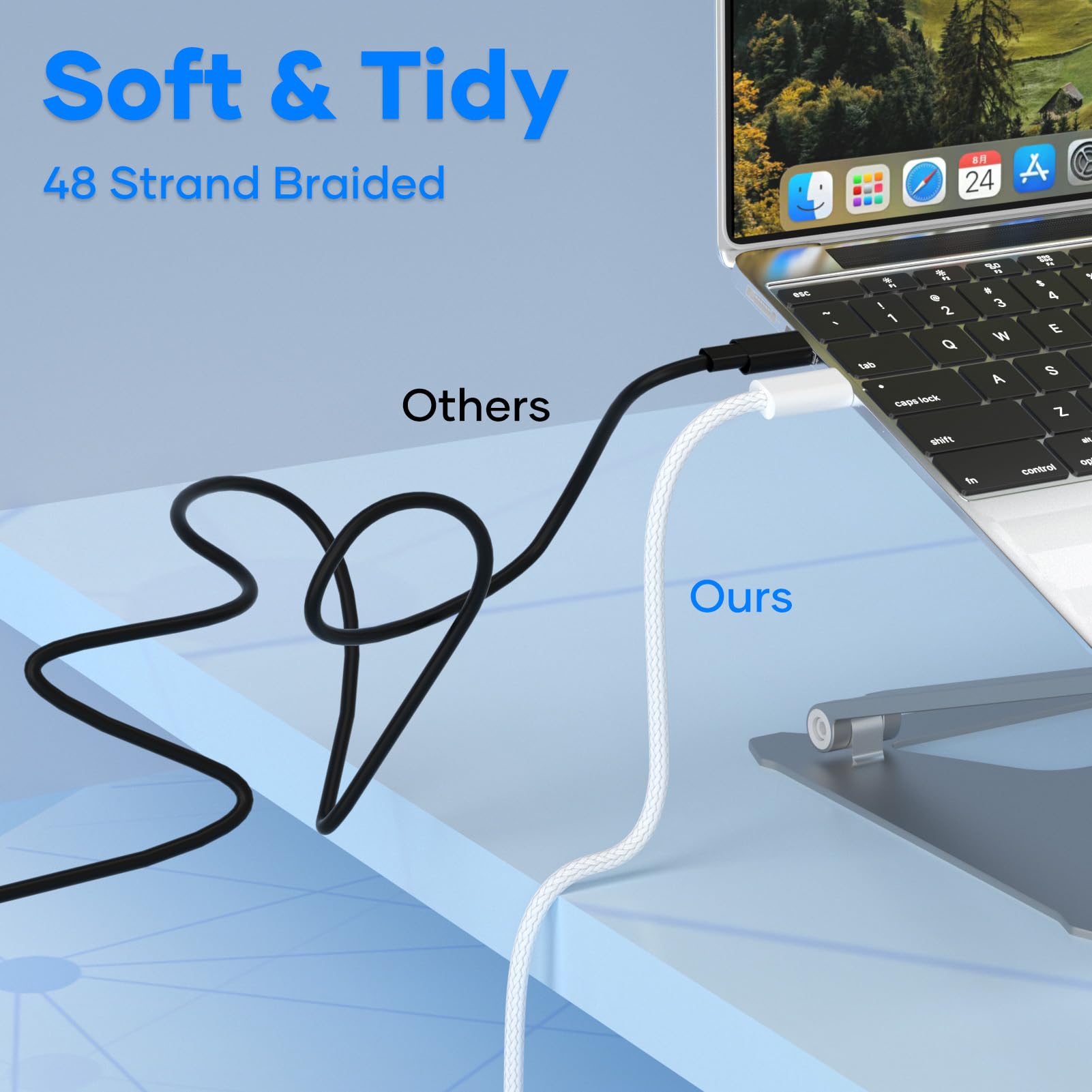 Cable USB C a Lightning para iPhone (2 Piezas, 1M+2M), Cable Lightning USB C [MFi Certificado] Cable i Phone Carga Rapida PD Transferencia de Datos 480 Mbit/s para iPhone 14/13/12/11, Blanco — view 6