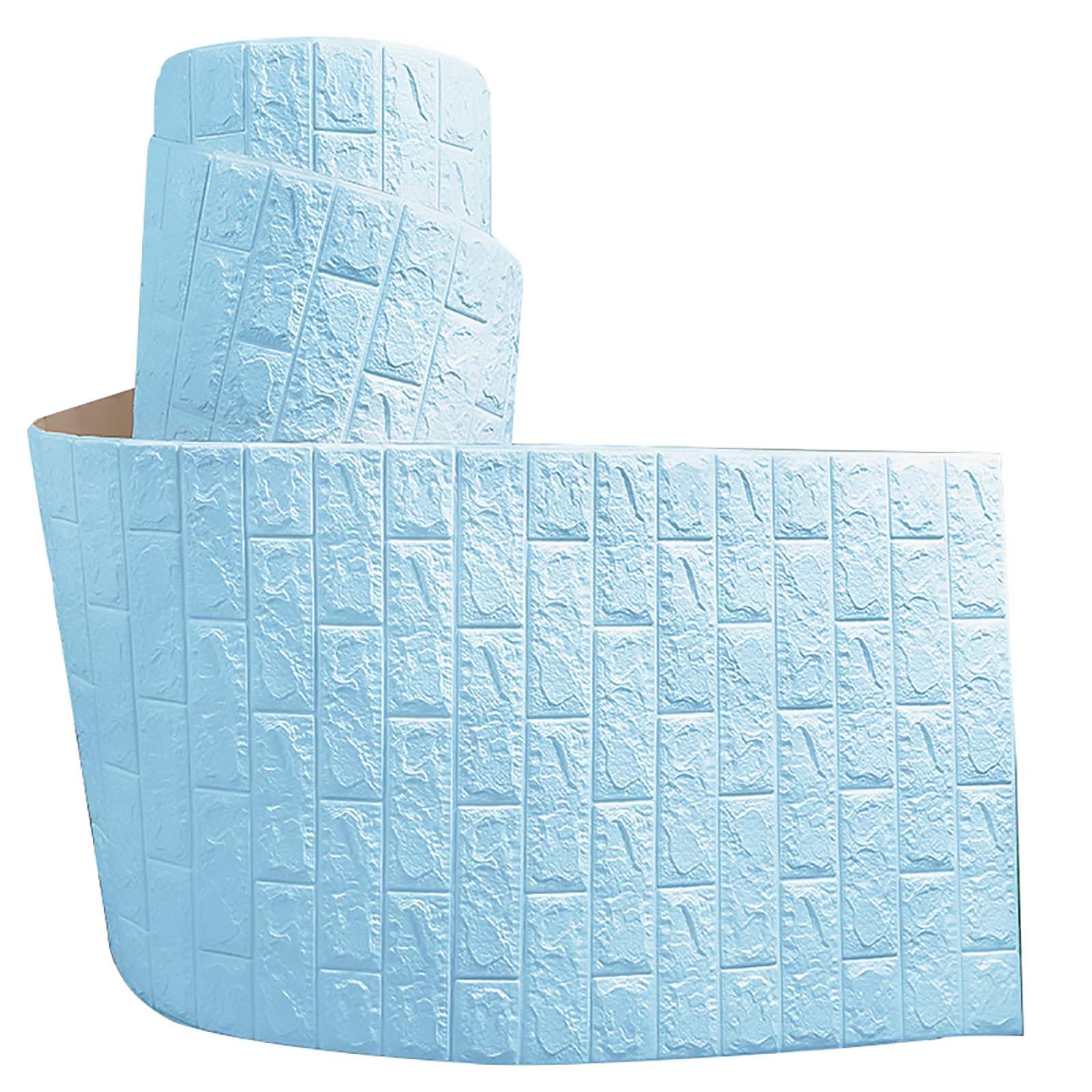 Papier peint brique 3D bleu de 7m² | Revêtement mural auto-adhésif et imperméable pour intérieur