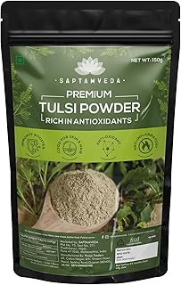 SAPTAMVEDA Premium Tulsi Leaf Powder (150 Gm) - Organic Holy Basil Leaves Extract for Immunity Boost and Respiratory Welln Price In India