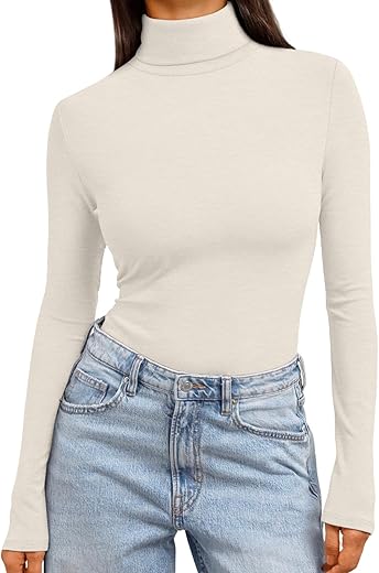 Trendy Queen Women’s Turtleneck Long Sleeve Shirts Fall&hellip;