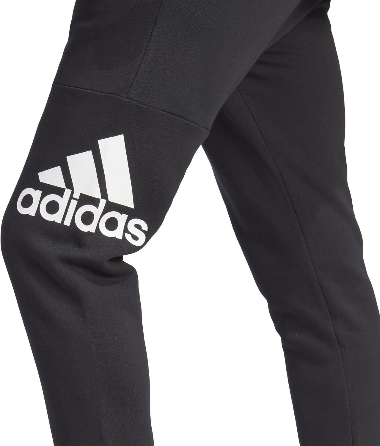 Adidas Mens Essentials Fleece Tapered Cuff Big Logo Pants - Image 4