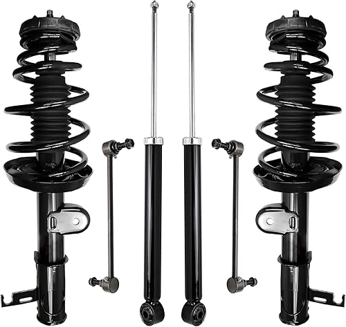 Detroit Axle - Kit de amortiguadores de 6 puntales para Chevrolet Cruze Volt 2011-2012, puntales delanteros con resortes helicoidales barras