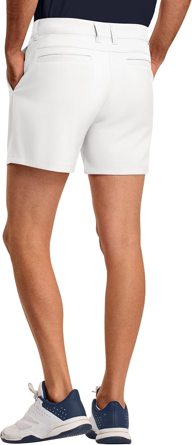 PULI Golf Shorts Men 5 Inch Inseam Relaxed Fit Stretch Dress Lightweight Casual Travel Quick Dry Summer Shorts