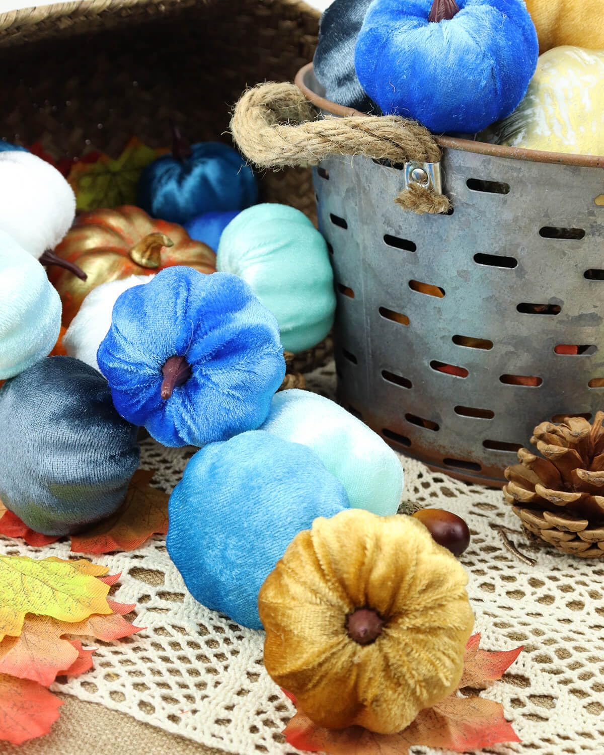 vensovo 2 Inch Mini Velvet Pumpkins for Decorating 24PCS Small