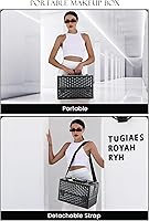 Vista 3 de Joligrace Estuche Organizador Profesional para Maquillaje de Aluminio con Caja de Almacenamiento, 4 Divisores Ajustables Deslizantes, Cerrable