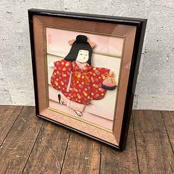 日本人形押絵壁掛け人形 アンティークオブジェ和風コレクション