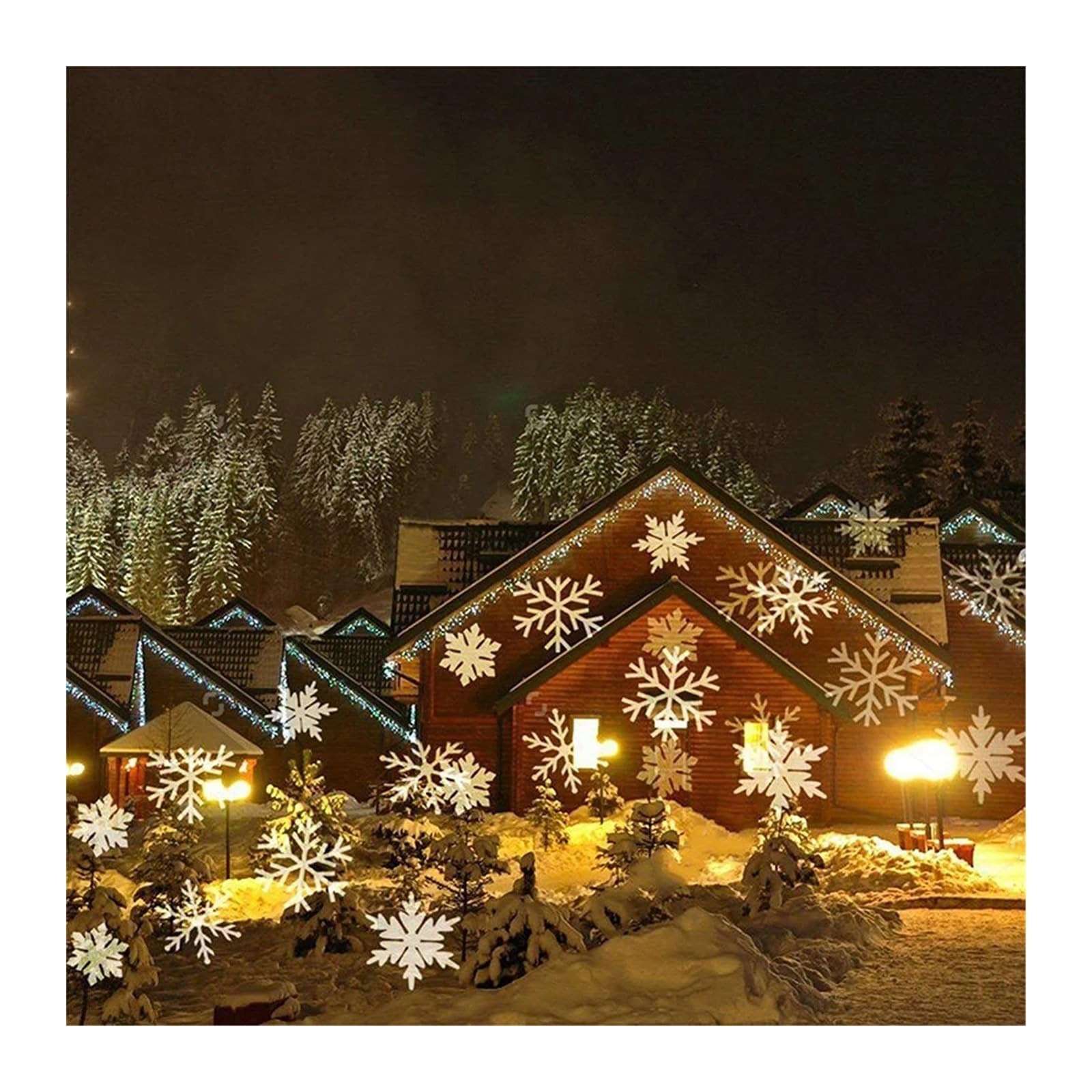 Light Projector, Solar Christmas Snowflake Disco Light IP65 Outdoor Moving Snowfall Lamp for New Year Party Wedding Decor(Bianco)