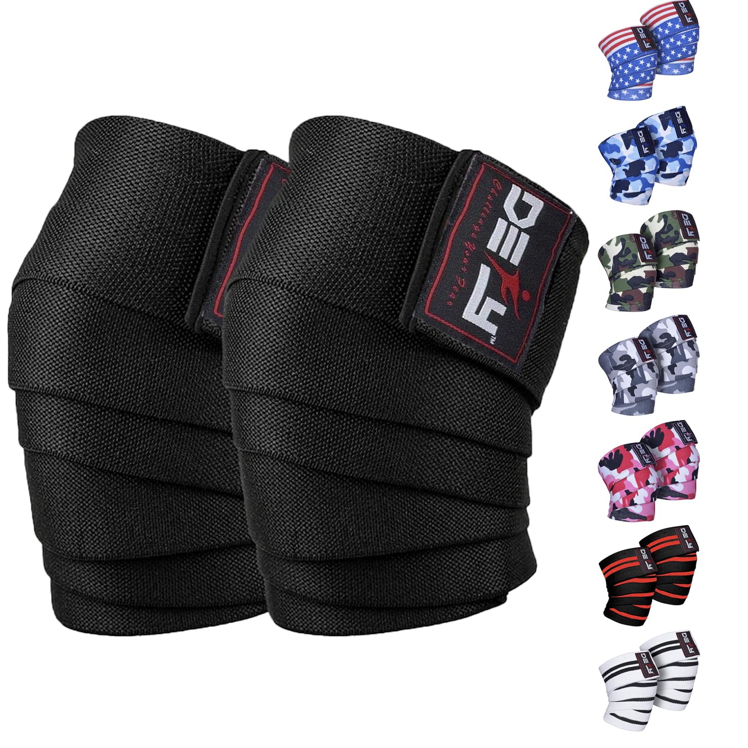 DEFY Knee Wraps for Weightlifting - Provides Knee Support for Powerlifting, Squats & Fitness Workouts