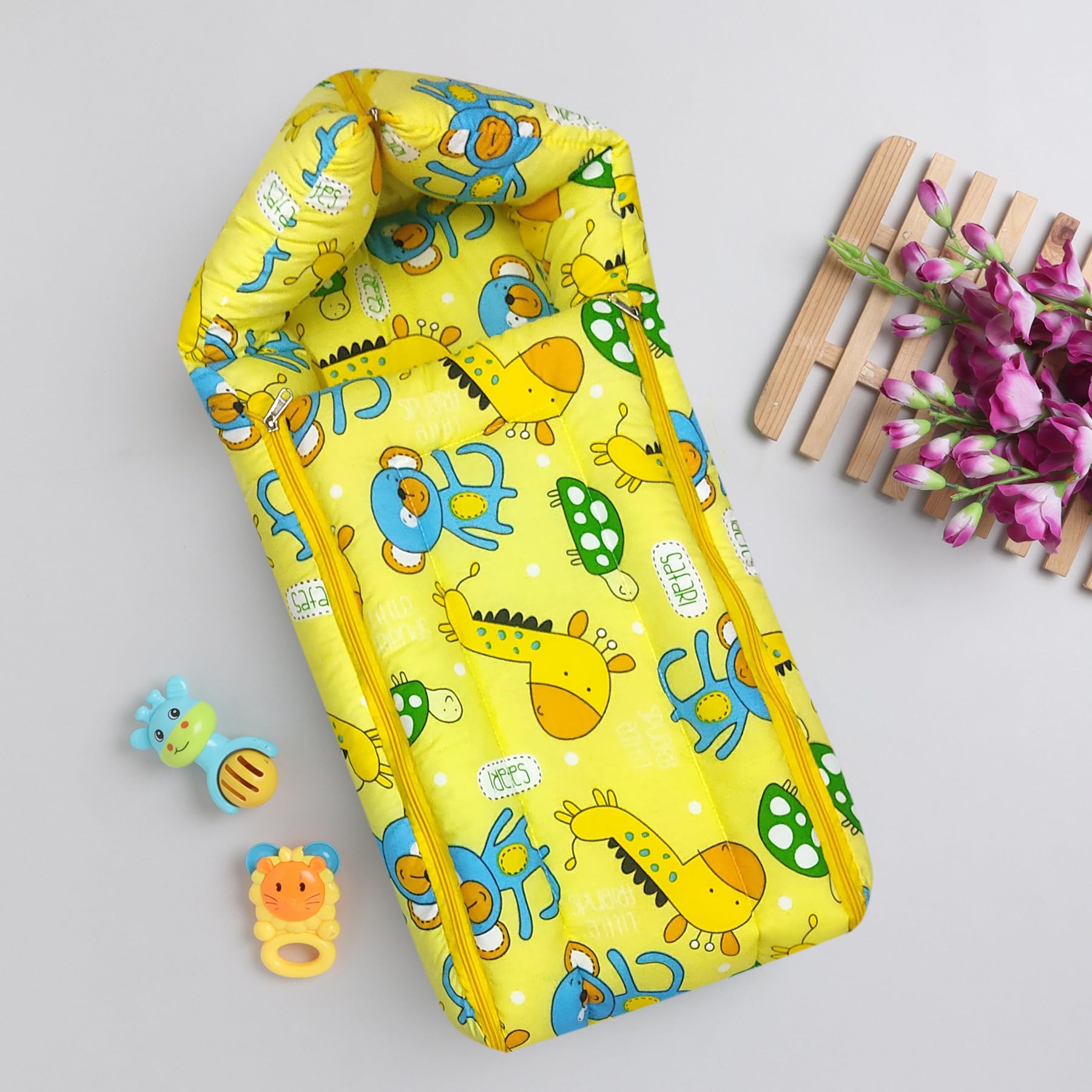 Paletto Baby Carry Nest Soft, Lightweight, Washable Bedding Set for Newborns, Ideal for Travel and Daily Use Yellow 3