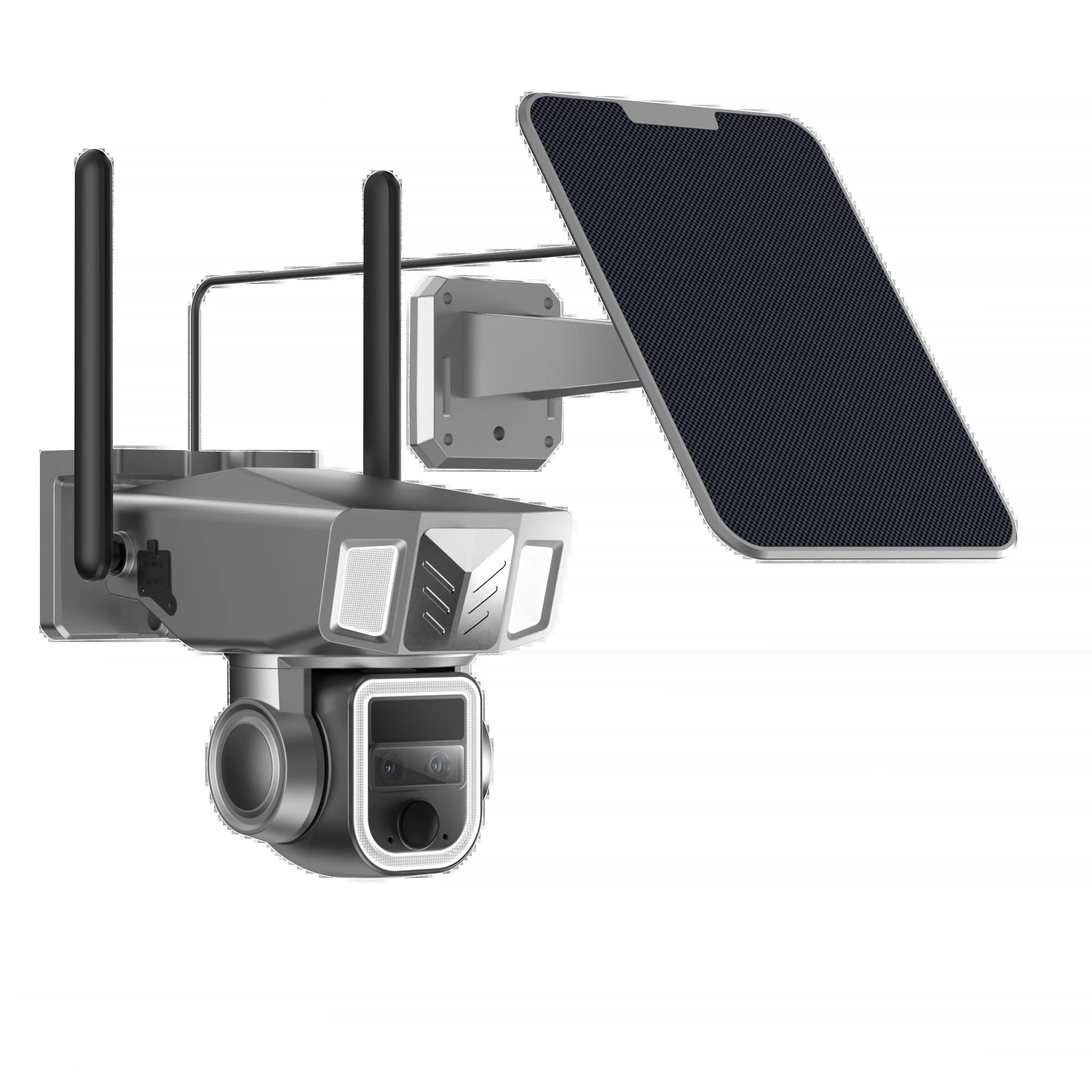 Telecamera di Sorveglianza, Telecamera panoramica 4G con doppio obiettivo Zoom 20X 2K 4MP esterna di sicurezza domestica IP alimentata a batteria solare