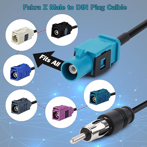 Miniatura 4 de BLTIATLE Cable adaptador de radio de coche de 6 pulgadas universal para vehículo FM AM Radio Fakra Z macho hembra a DIN enchufe cable con conector