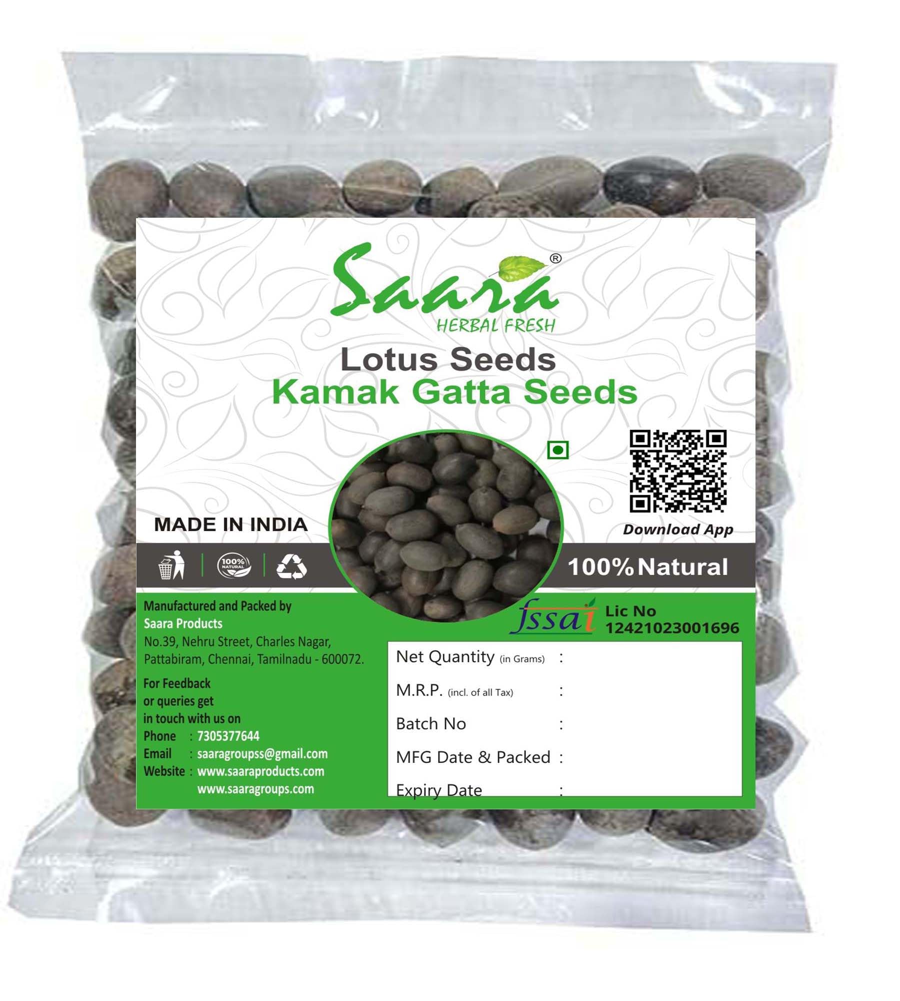 Saara HERBAL FRESH Lotus Flower Seeds(Black), 50g, Indian Lotus Seeds (Raw), Kamal Gatta Seeds, Kamal Phool, Nelumbo Nucifera Black Seeds, (pack of 1 x 50g) (B097N7T477) Amazon Price History, Amazon Price Tracker