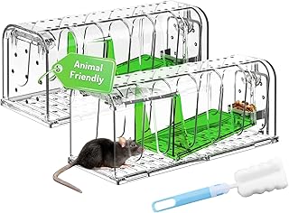 Mouse Traps No Kill Live Catch, 2 X Humane Mouse Traps for Indoors and Outdoors, Pets and Children Friendly, Reusable Mouse Rodent Trap, Quick, Effective and Highly Sensitive Catcher