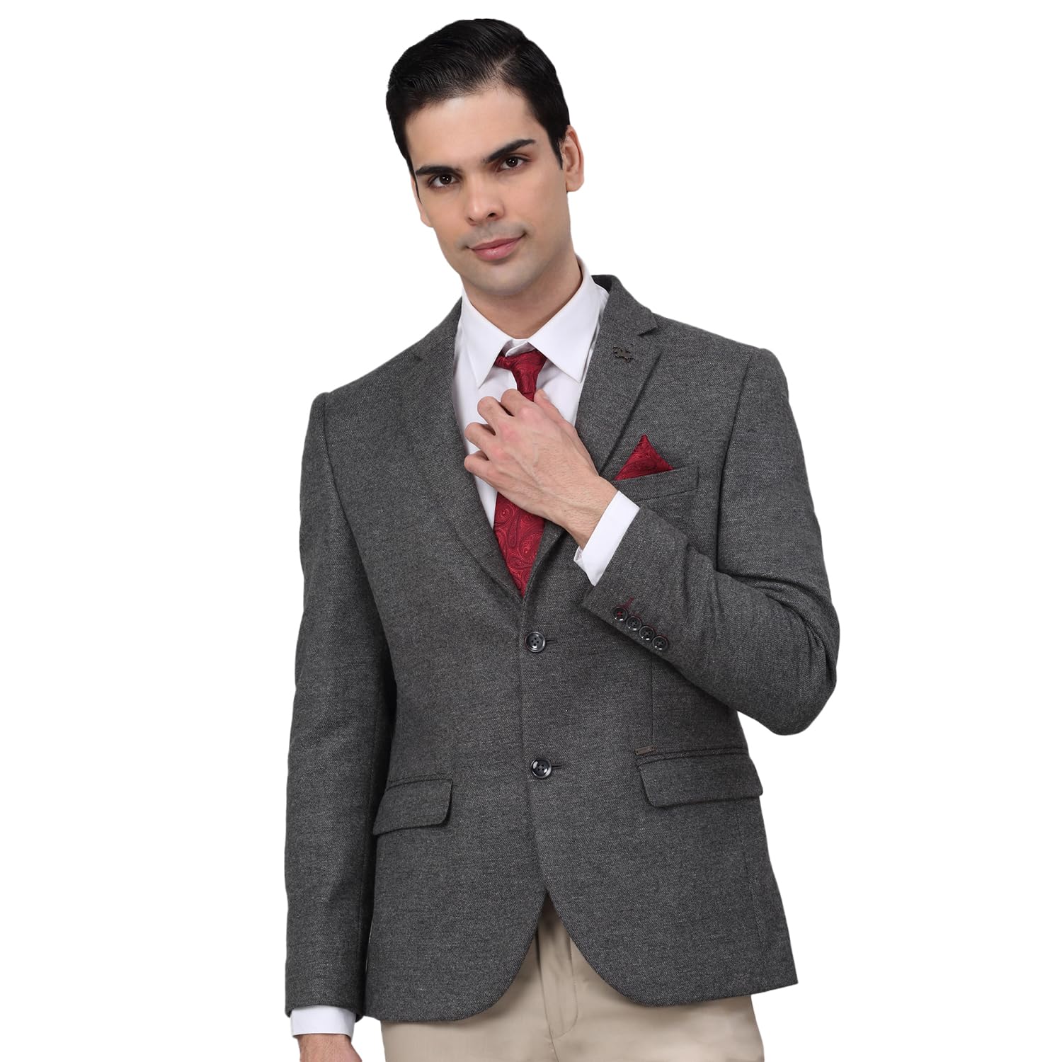 Self Design Full Sleeves Notch Lapel Formal Blazer for Men | Formal Blazer for Men | Men Blazer for Formal (P_MBZF00157)
