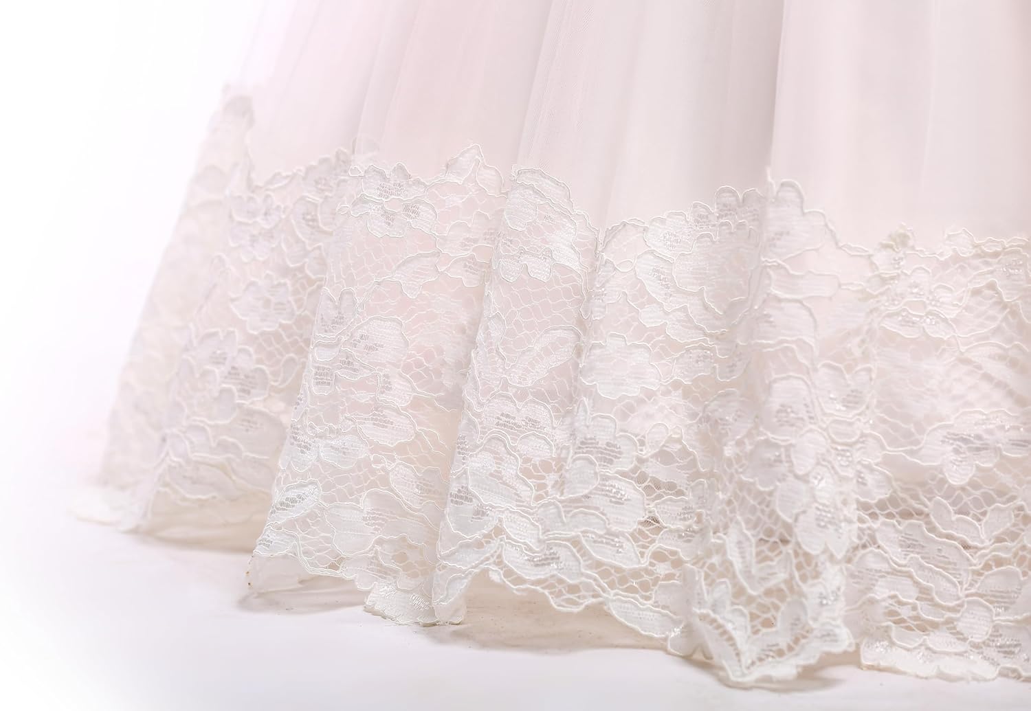 Weileenice Big/Little Girls Lace Bridesmaid Dress Flower Girl Wedding Formal Vintage Kids Pageant Party Tulle Dresses - Image 6