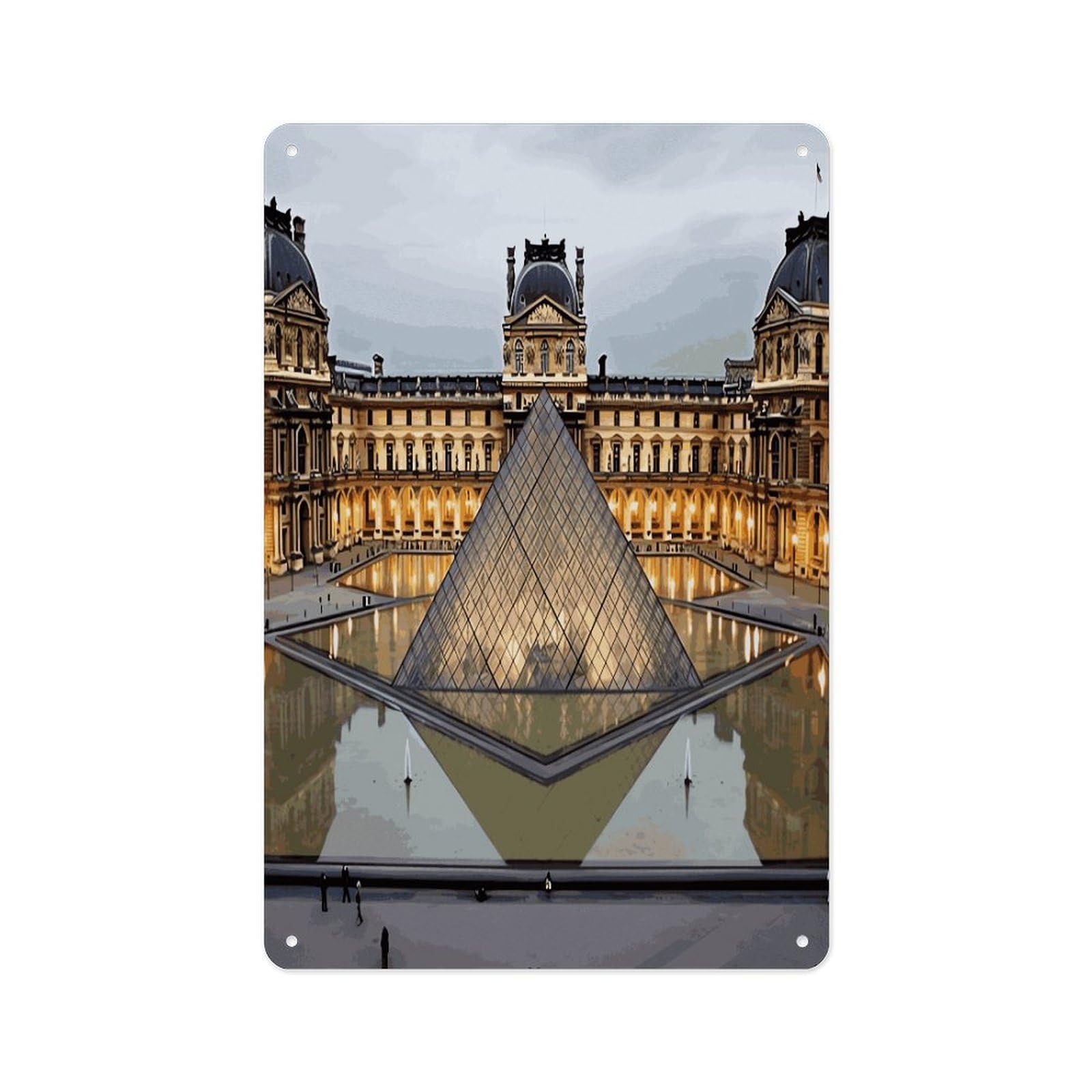 Fekiloot Style Louvre Museum In Paris Wall Decor Metal Signs Tin Signs Poster