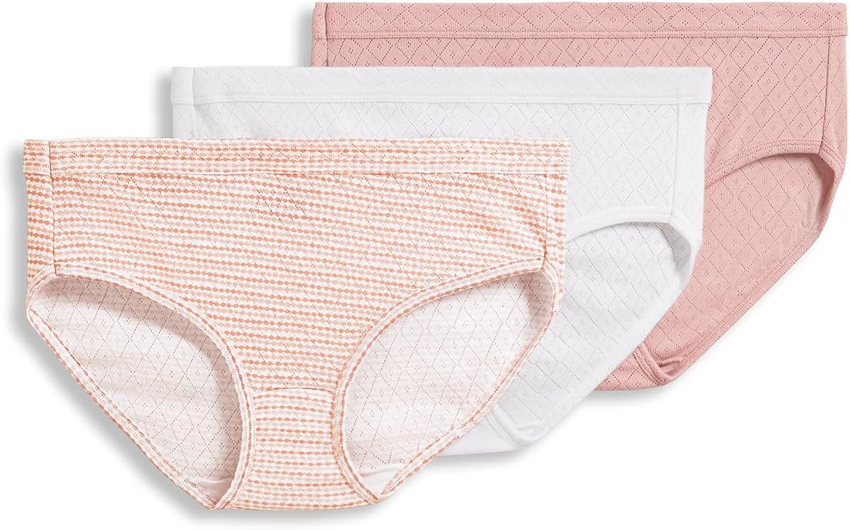 Jockey Women's Underwear 100% Cotton Elance Breathe Hipster - 3 Pack
