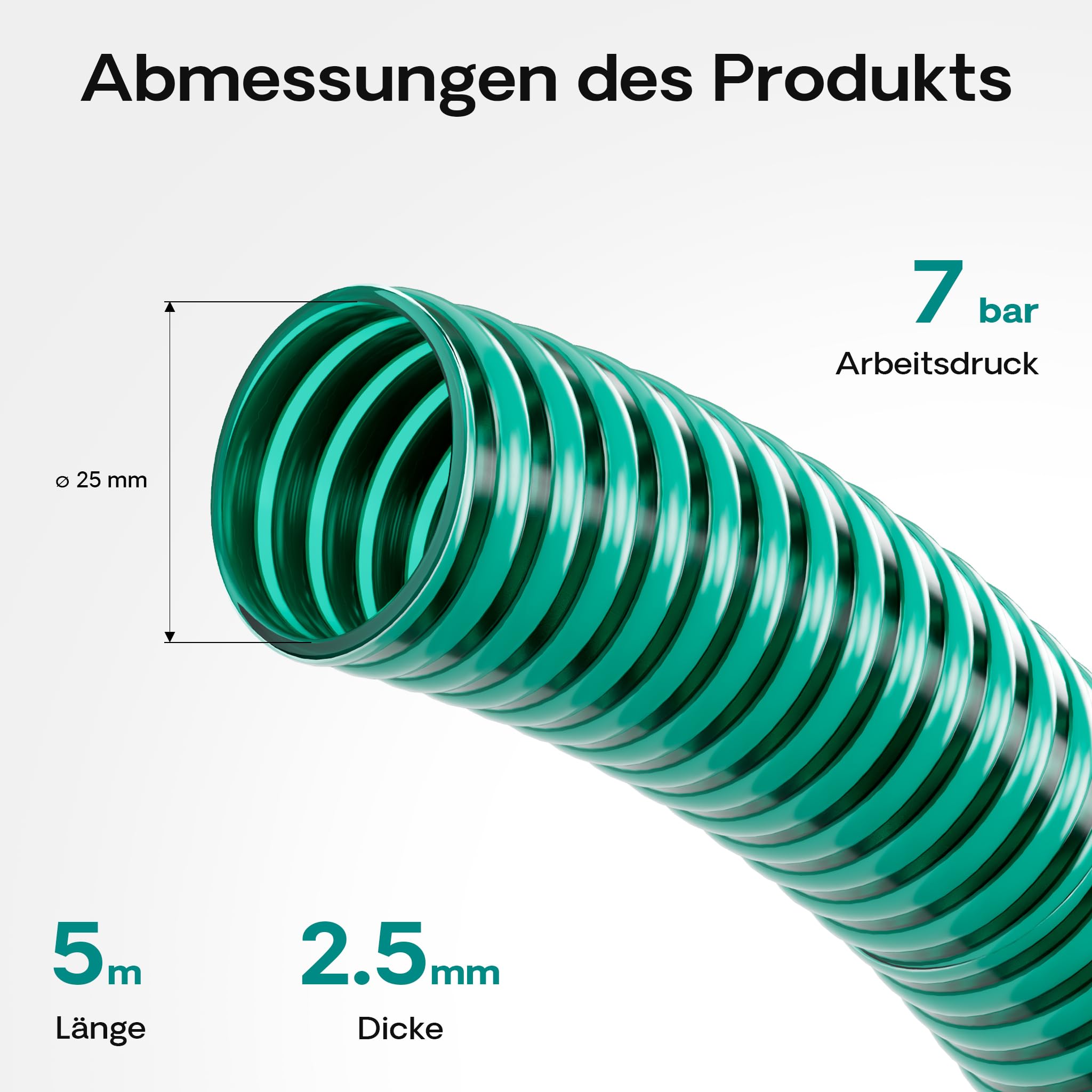 5m Förderschlauch 25mm (1") - sehr flexibel UV-Beständig