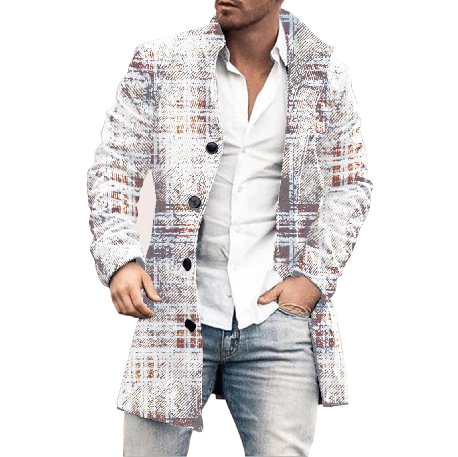 Abrigos de invierno para hombre Reino Unido – Forro polar acolchado para hombre, manga larga, abrigo de invierno para hombre, talla grande, cuello de solapa, chaqueta de piel acolchada de manga larga,