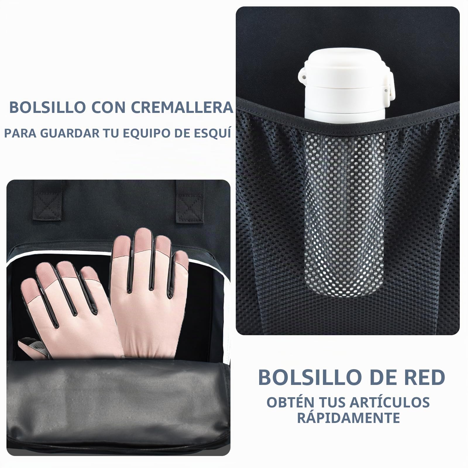 AUMTISC Bolsa para Botas de Esquí con Compartimento para Casco