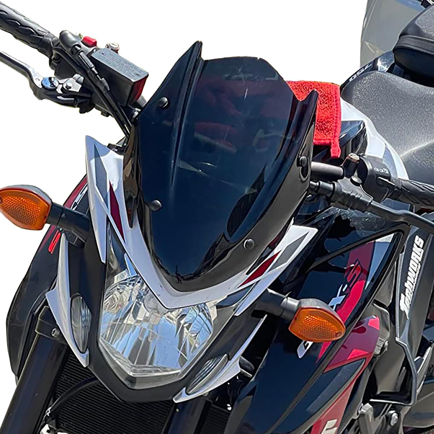 Motorcycle Windshield Deflector with Mounting Bracket Double Bubble Windscreen Compatible with GSX-S750 GSXS750 GSXS 750 2017 2018 2019 2020 2021 2022, Flyscreen Front Wind Shield Screen Visor, Black