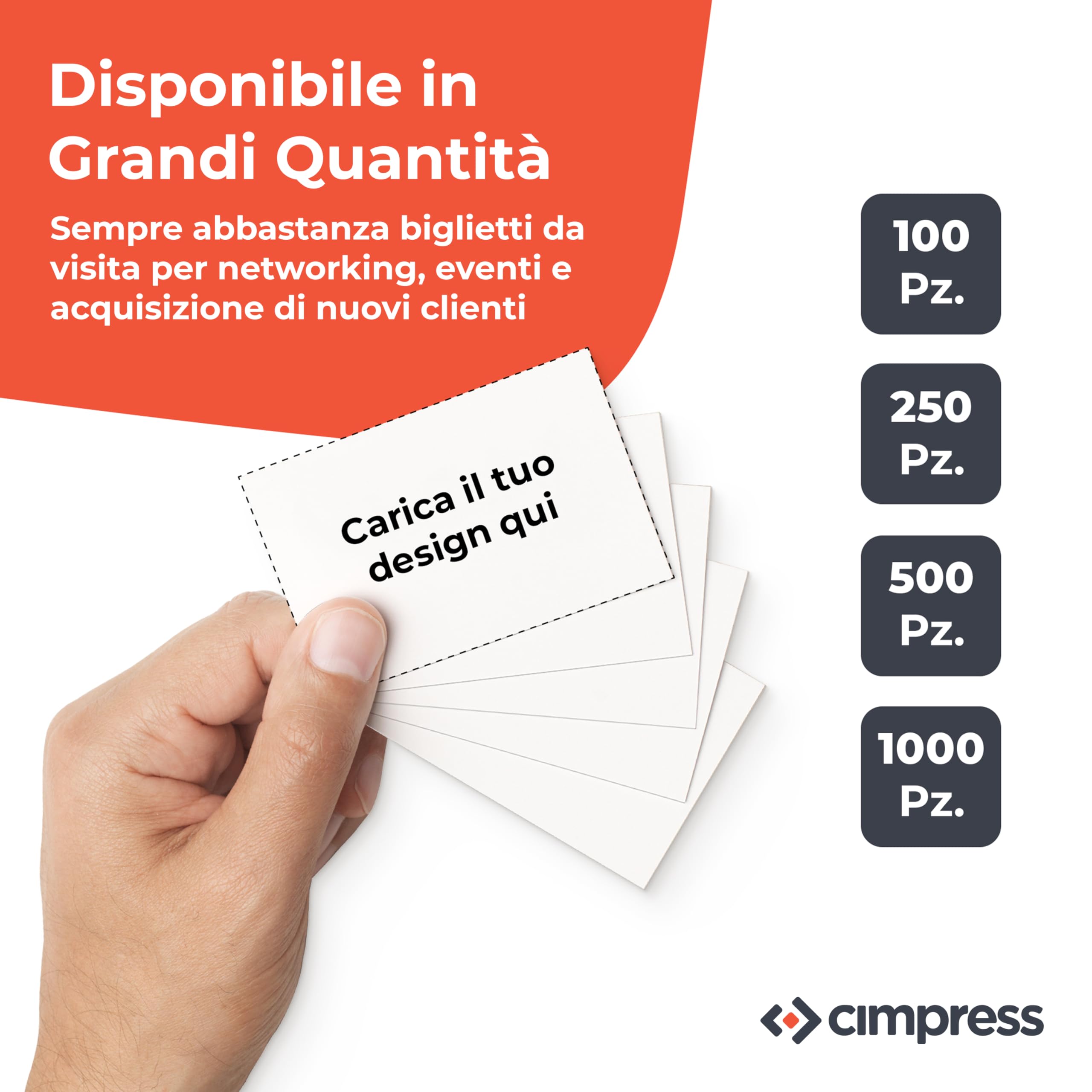 Cimpress Biglietti da Visita Personalizzati 100 sztuk 300g/m² Opaco 85x55 mm Fronte Retro