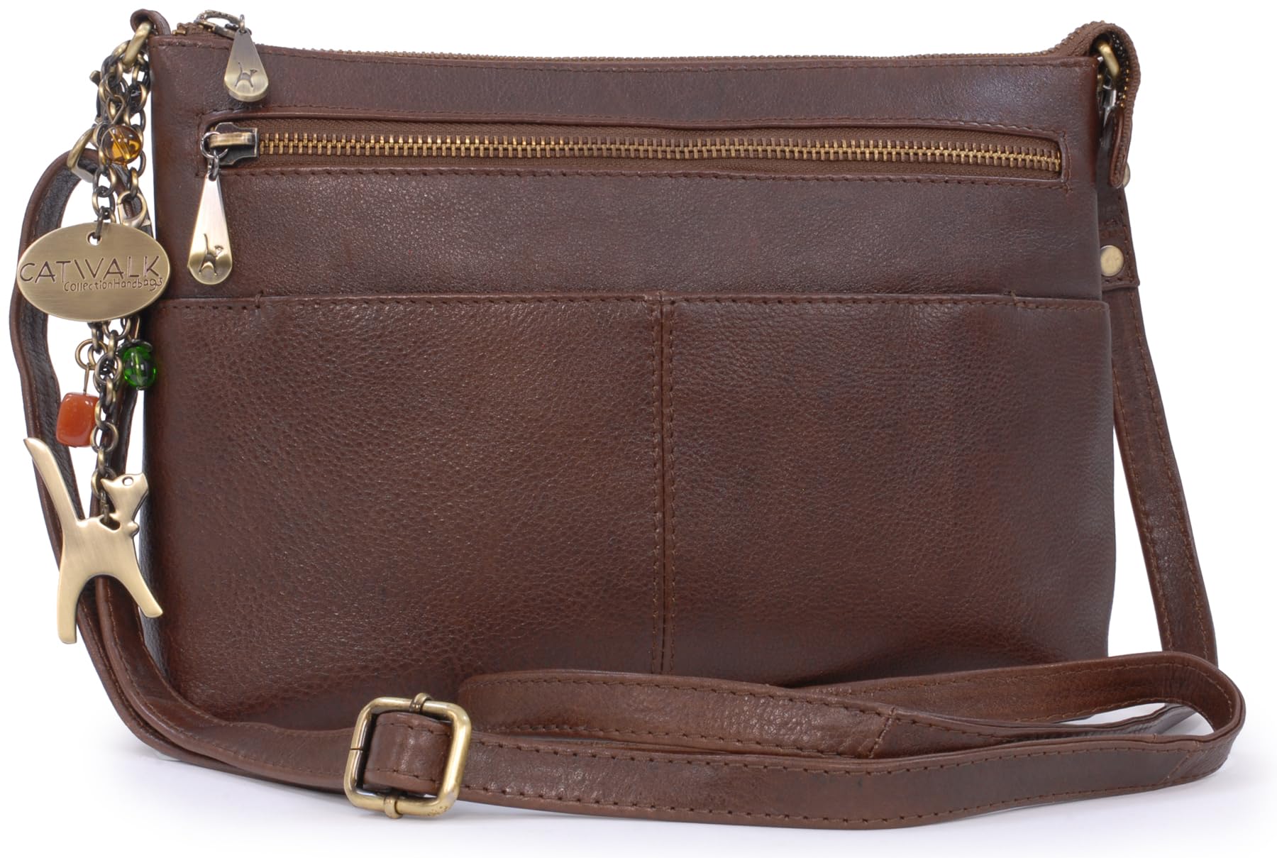 Women's Leather Cross Body Bag - Medium Shoulder Bag - Long Detachable Adjustable Strap - Jenny