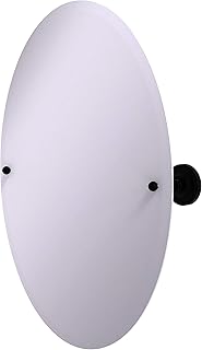 Allied Brass PR-91 Frameless Oval Tilt Beveled Edge Wall Mirror, Matte Black