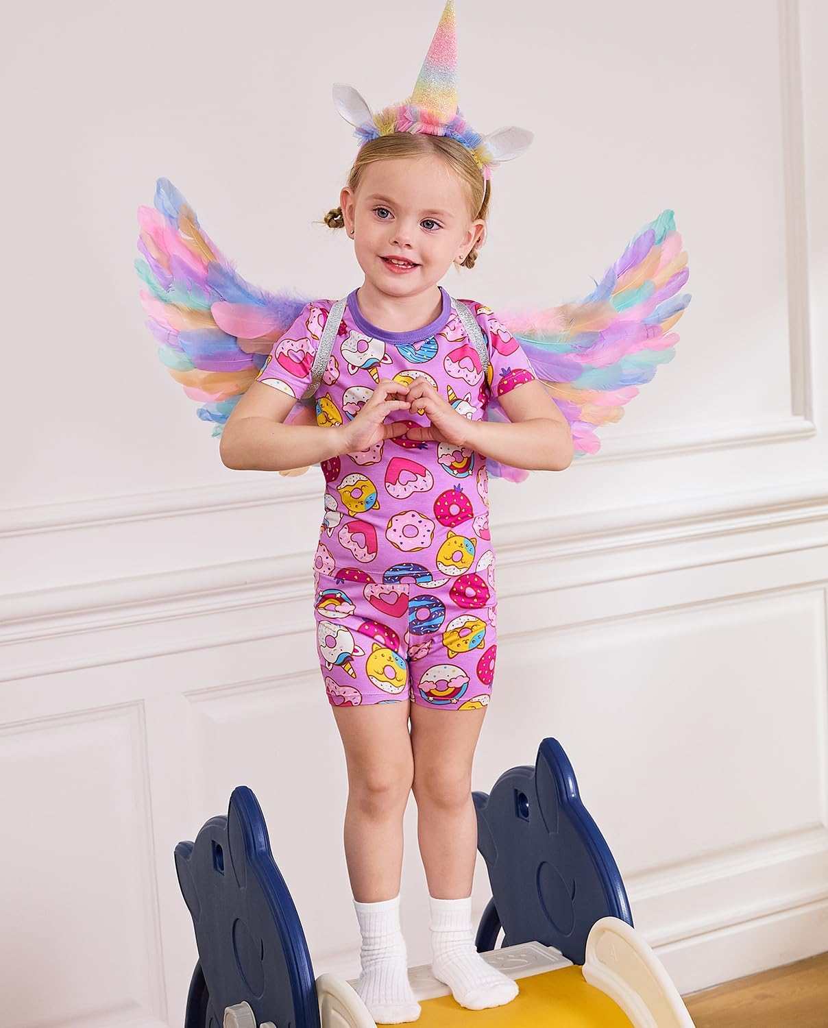 Bamboo Viscose Toddler Unicorn Mermaid Girls Kids Pajamas Short Sleeve Summer Cool Snug fit Pjs 12M-8Y 2pcs - Image 9