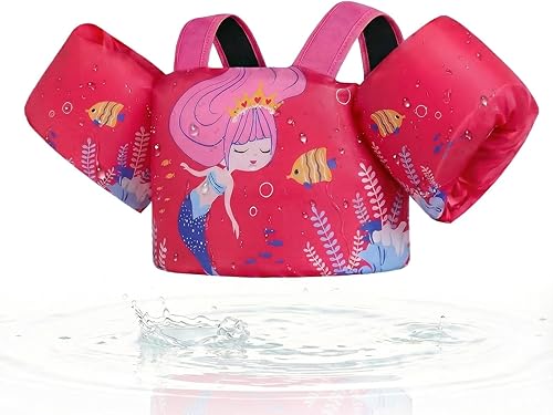 Miniatura 14 de Gogokids Chaleco de natación para niños pequeños, flotadores para niños de 24 a 66 libras, bonita chaqueta de natación de dibujos animados con arnés