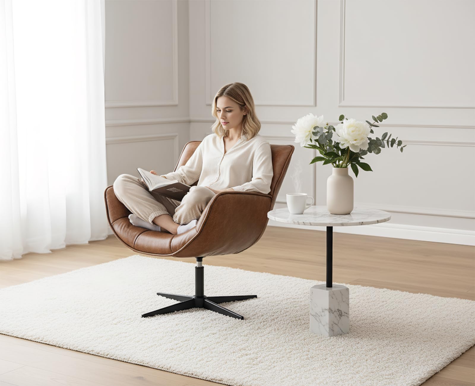 LEER Moderner ergonomischer Drehstuhl Sitzend freundlich für das Home Office Ess