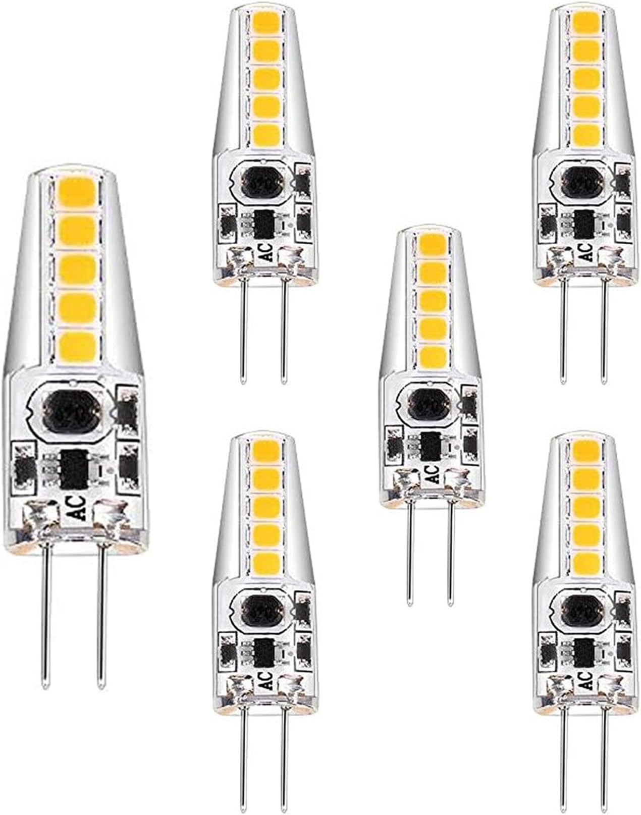 BBPM 5 Pack G4 5W LED Bulb Equivalent Halogen Bulbs 50W G4 500LM Energy Saving Light Bulbs G4 Socket Led Lamp AC/DC 12V Dimmable Warm White 3000K G4 Capsule Bulb,Warm White 3000K,5W