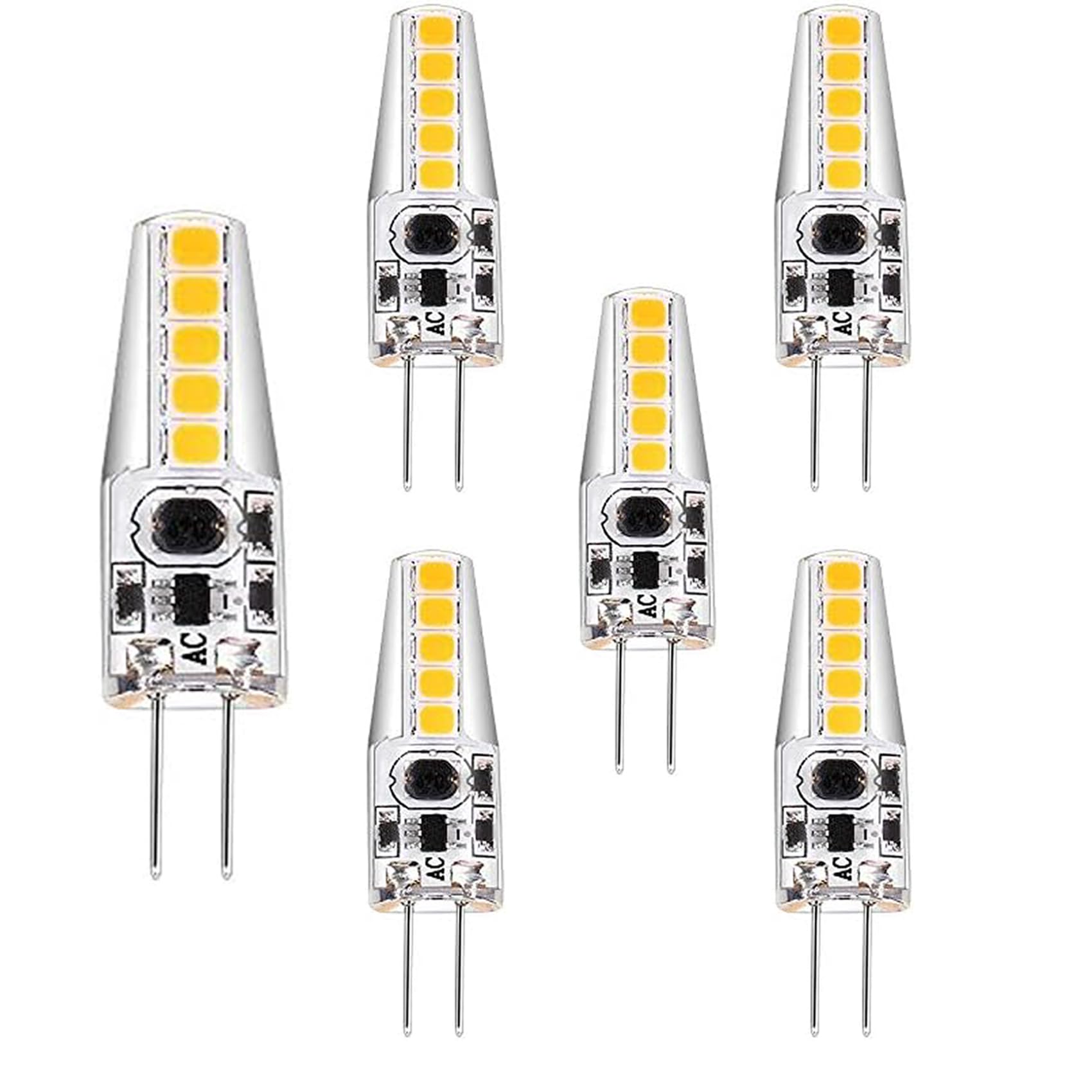 BBPM 5 Pack G4 5W LED Bulb Equivalent Halogen Bulbs 50W G4 500LM Energy Saving Light Bulbs G4 Socket Led Lamp AC/DC 12V Dimmable Warm White 3000K G4 Capsule Bulb,Warm White 3000K,5W