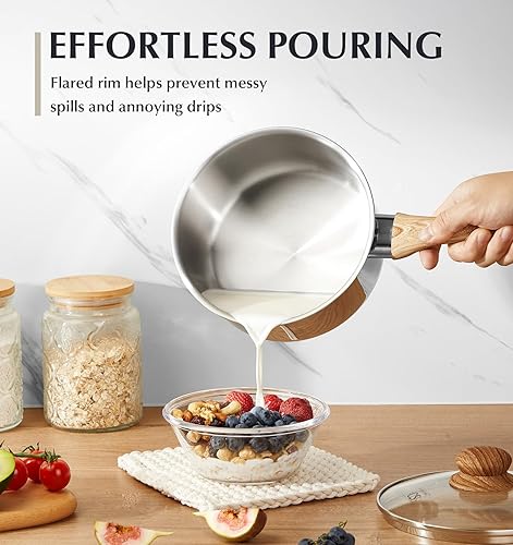 Miniatura 3 de KOCH SYSTEME CS Ollas de acero inoxidable, juego de 6 sartenes con tapas, 1 cuarto de galón, 2 cuartos de galón, cacerola de acero inoxidable de 3