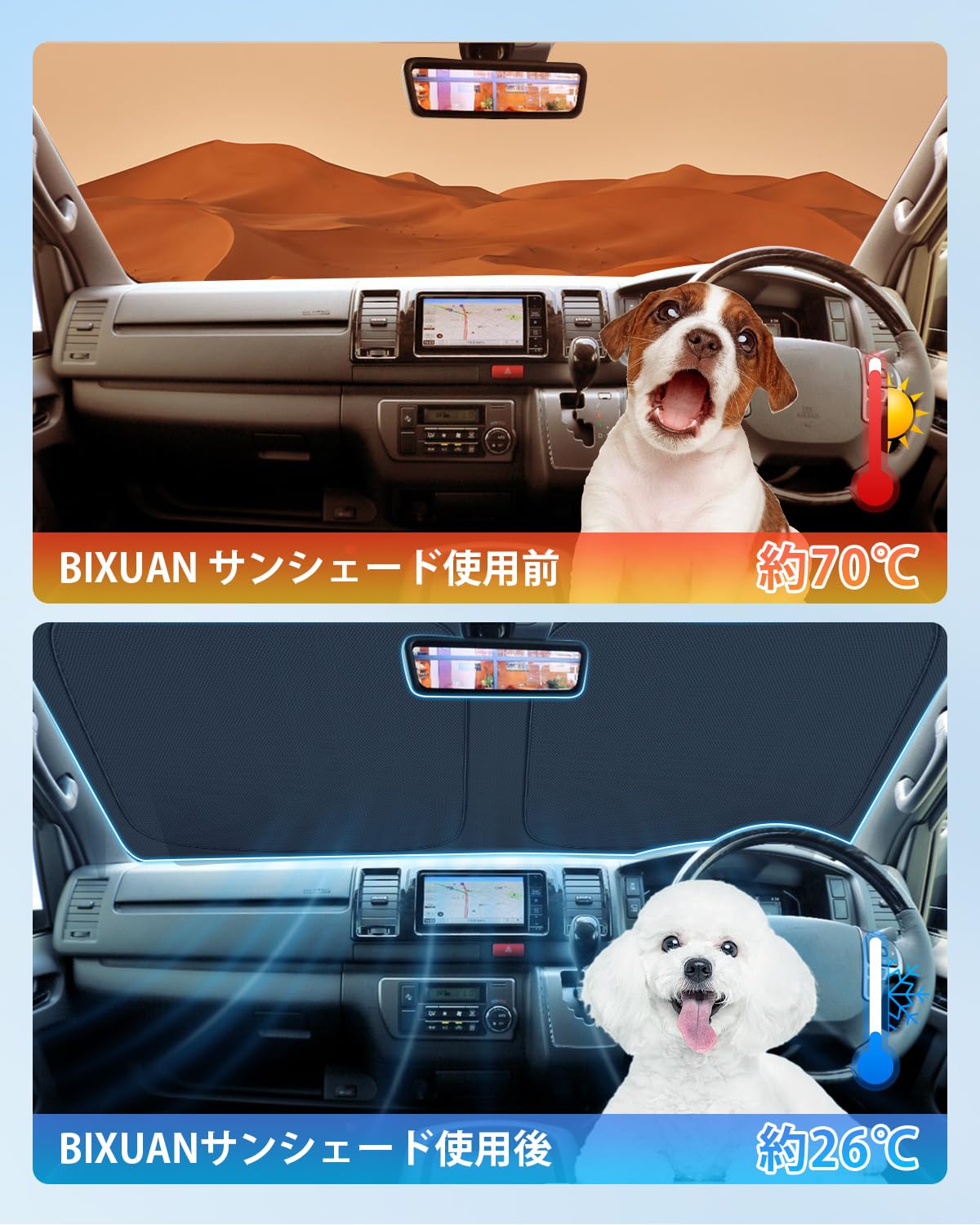 Amazon.co.jp: 【BIXUAN】トヨタ ハイエース 200系 サンシェード 5代目