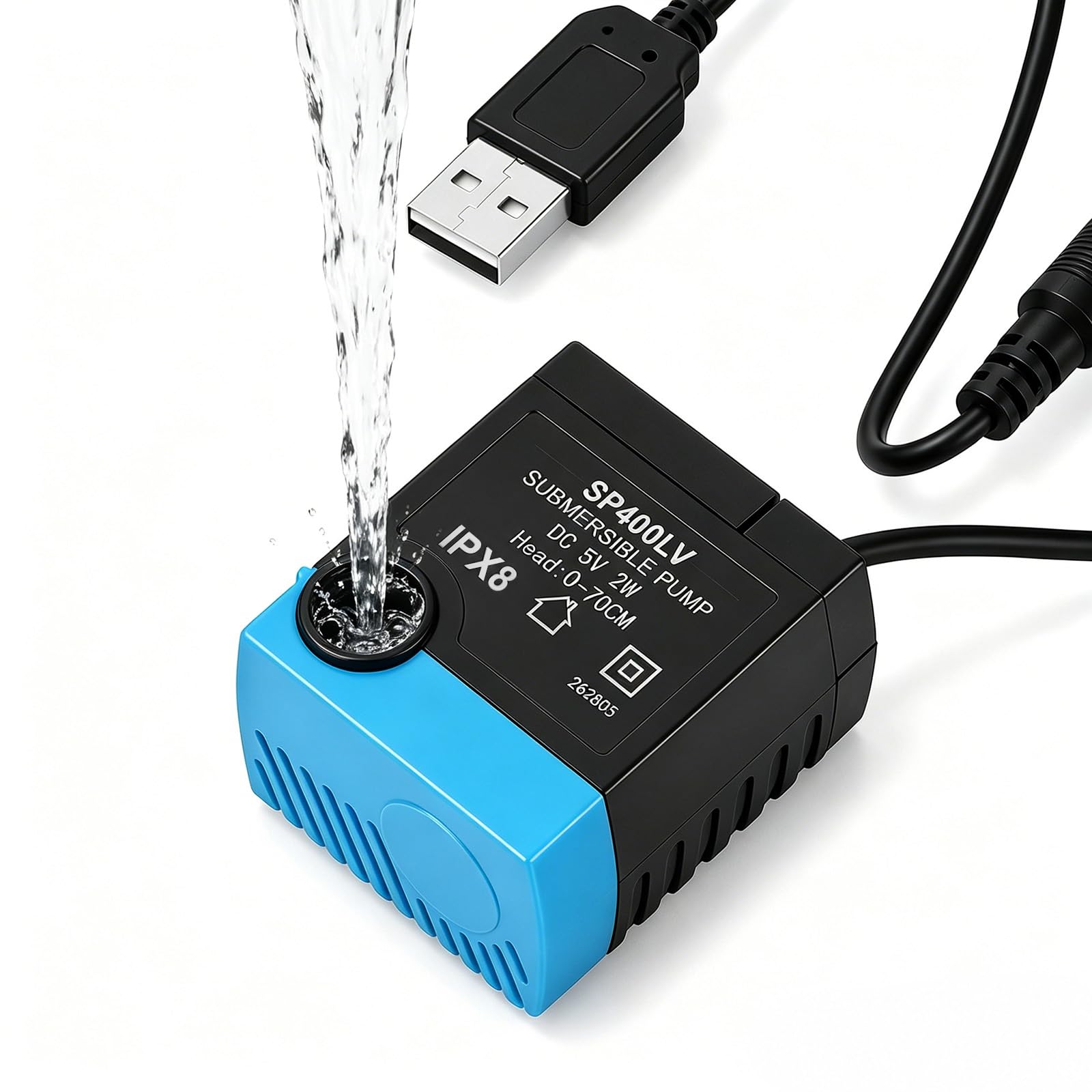 BTFO SP-400LV Pet Water Fountain Replacement Pump, Waterproof Cat & Dog Animal Usb Water Fountain Pump Easy to Clean Compatible with Butterfly/Stainless Steel/Ceramic/360/Seaside