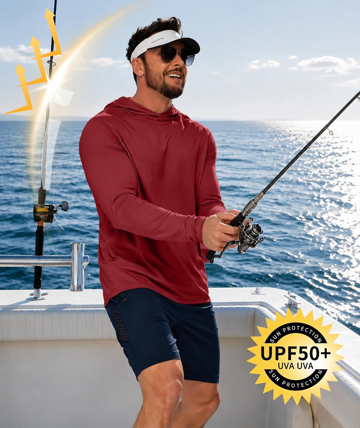 ZITY Men's Sun Hoodie Shirts UPF 50+ Fishing Hiking Shirts