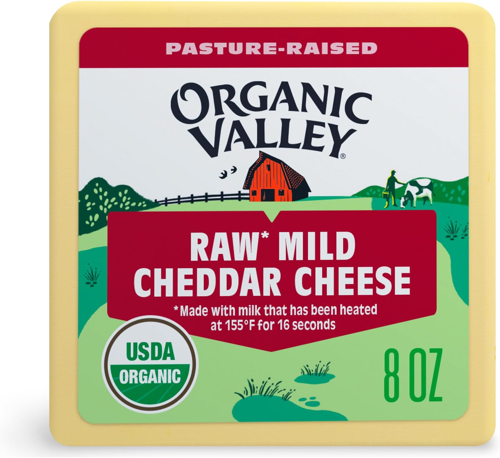 Organic Valley Cheese — Raw Organic Mild Cheddar Cheese Block — 8 Oz​