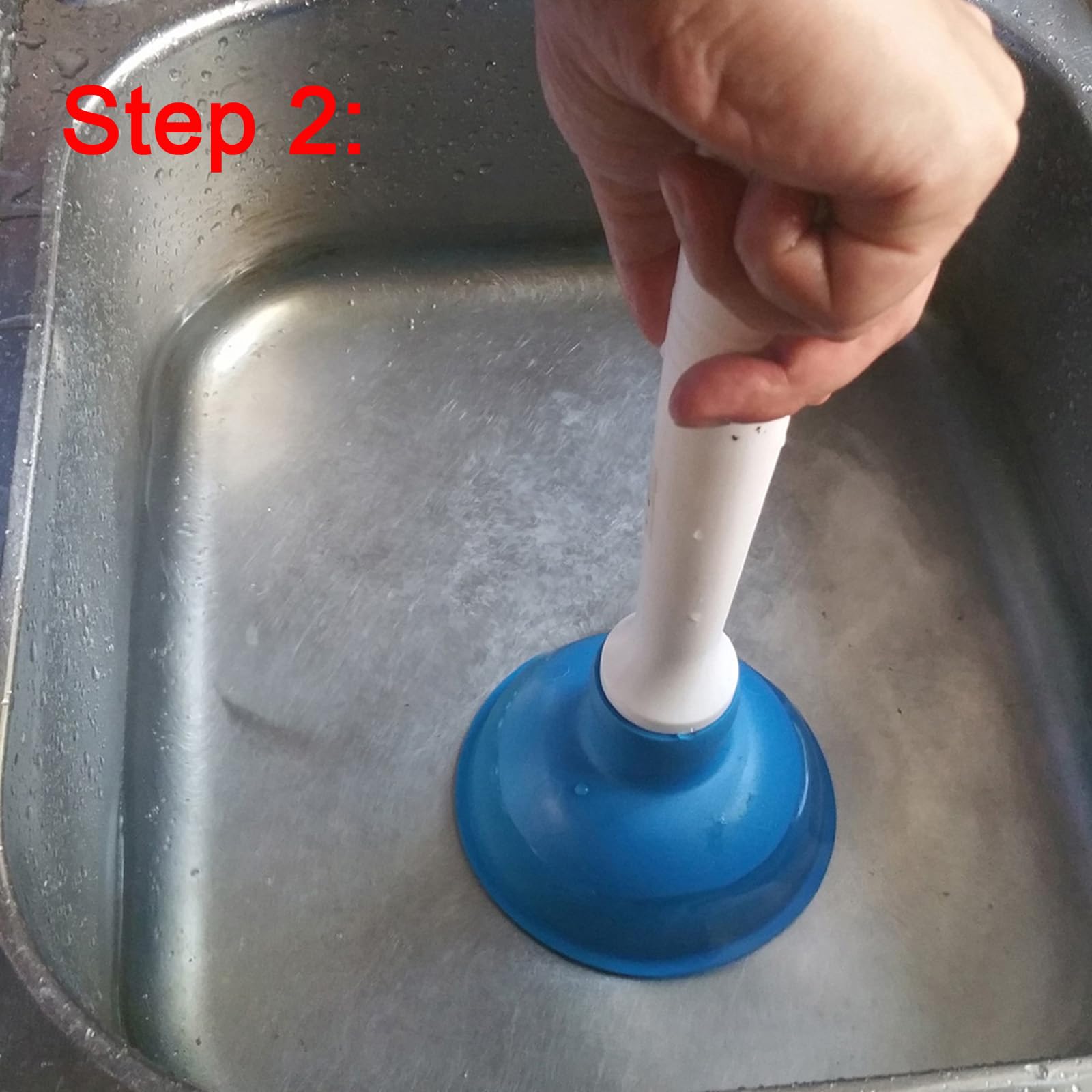 Desatascador Ventosa de Mano Pequeño, Mini Desagüe Émbolo de Color de 10 cm de Diámetro Interno, Mango de Plástico de 22 cm para Fregadero de Cocina, Inodoro, Baño, Ducha, Azul