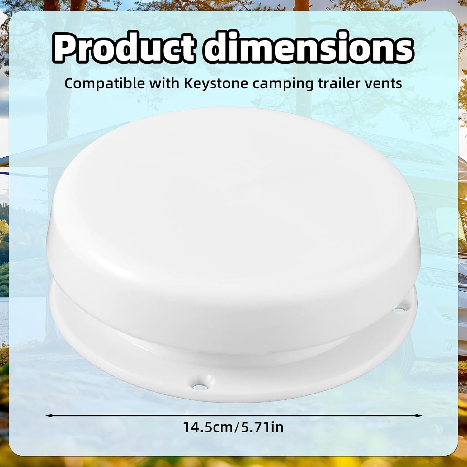 RV Roof Mushroom Vent Cover, Plastic Waterproof Ventilation Cap for Keystone Trailers Motor Homes Campers Parts Accessories(White)